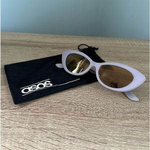 Asos Design Cat Eye Retro Y2k Style Sunglasses In Lilac Purple
